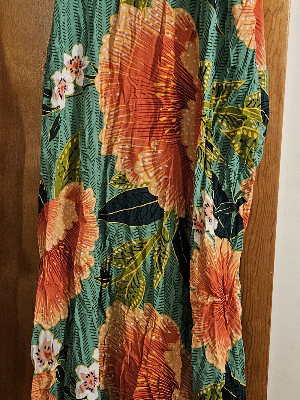Vibrant Tropical Floral Maxi Dress in Teal and Coral